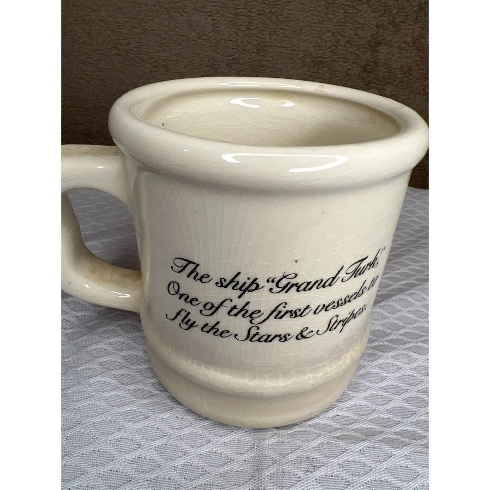 Vintage Old Spice Grand Turk Stars And Stripes Shaving Mug Crazing Ceramic - Picture 2 of 8